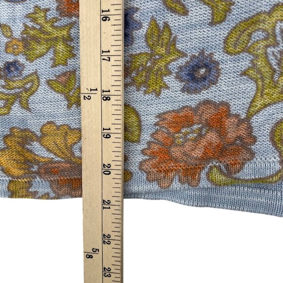 J.H. Collectibles Floral Knit Long Sleeve Sweater XL Cotton/Polyester Blend Ligh - Picture 7 of 8